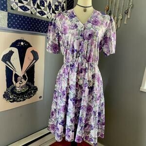 80s california looks purple floral